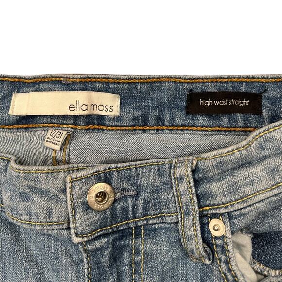 Anthropologie x Ella Moss 12/31 High Waist Straight Leg Jeans Cropped Light - Picture 5 of 5